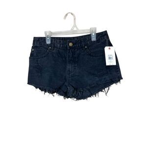 Billabong Women’s Black Distressed Denim High Waisted Shorts‎ Size 27 NWT